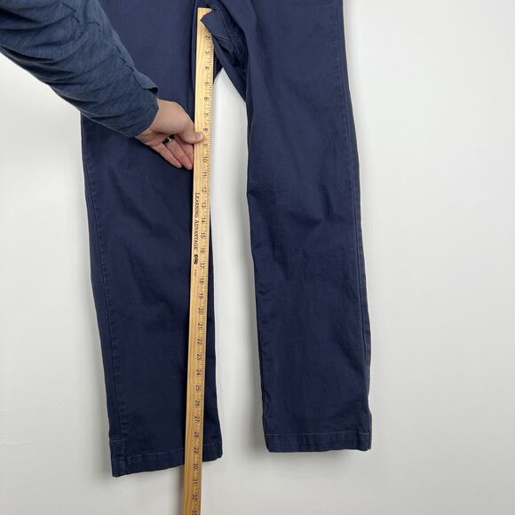 Duluth Trading Co Pants Mens 32x32 (32x30) Navy Flex Ballroom Khakis Trim Fit - Picture 5 of 8